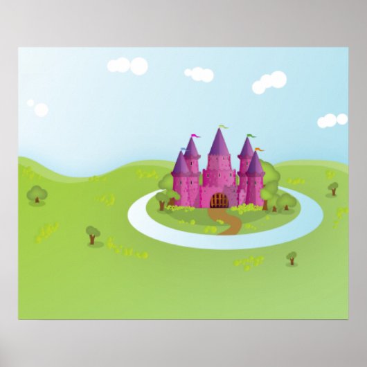 FairyTail Kasteel Pixelbeeldfunctie Poster (Voorkant)