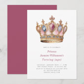 Fairytail prinses roze verjaardagsfeest kaart (Voorkant / Achterkant)