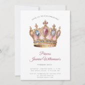 Fairytail prinses roze verjaardagsfeest kaart (Voorkant)