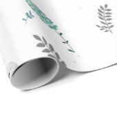 Fairytale afbeelding van zwaan Folk Botanisch Cadeaupapier (Rol Hoek)