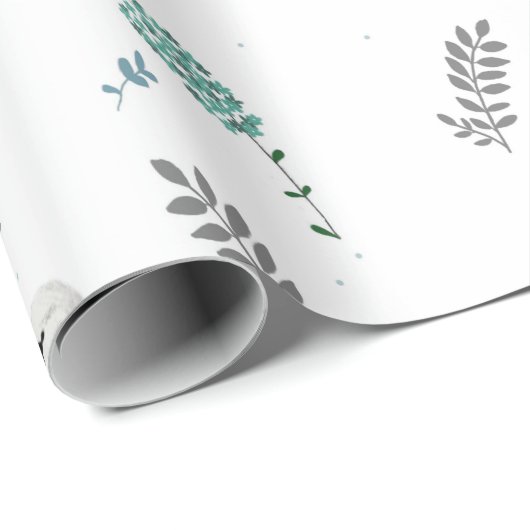 Fairytale afbeelding van zwaan Folk Botanisch Cadeaupapier (Rol Hoek)