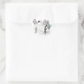 Fairytale afbeelding van zwaan Folk Botanisch Ronde Sticker (Tas)