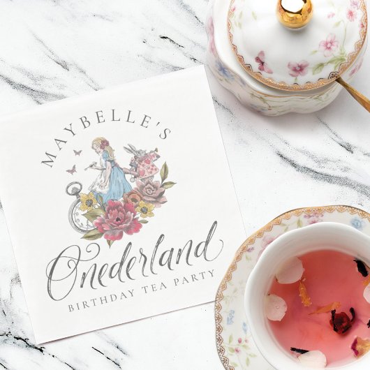 Fairytale Alice in ONEderland Birthday Tea Party Servet