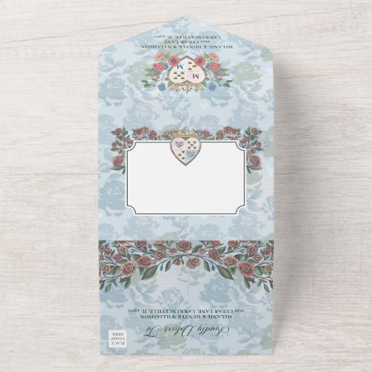 Fairytale Alice in Wonderland: Birthday Tea Party All In One Uitnodiging (Buitenkant)