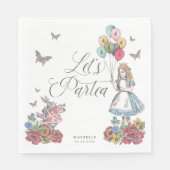 Fairytale Alice in Wonderland: Birthday Tea Party Servet (Voorkant)