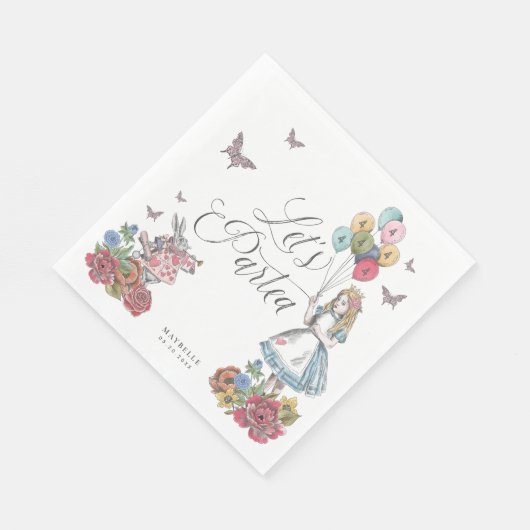 Fairytale Alice in Wonderland: Birthday Tea Party Servet (Hoek)