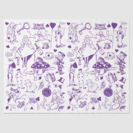 Fairytale Alice in Wonderland Pattern Decoupage Tissuepapier