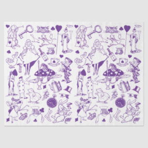 Fairytale Alice in Wonderland Pattern Decoupage Tissuepapier