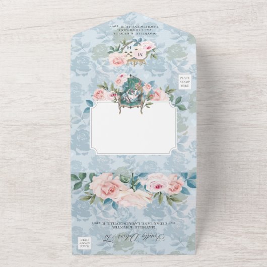 Fairytale  Alice in Wonderland Storybook All In One Uitnodiging (Buitenkant)