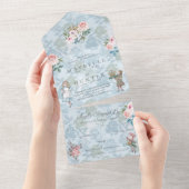 Fairytale  Alice in Wonderland Storybook All In One Uitnodiging (Afscheurbaar)