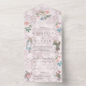 Fairytale  Alice in Wonderland Storybook All In One Uitnodiging (Binnen)