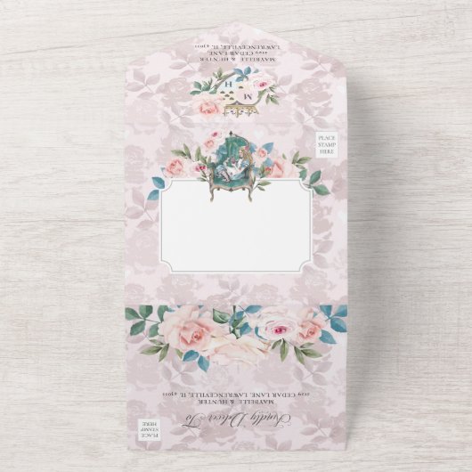 Fairytale  Alice in Wonderland Storybook All In One Uitnodiging (Buitenkant)