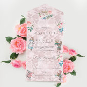 Fairytale  Alice in Wonderland Storybook All In One Uitnodiging