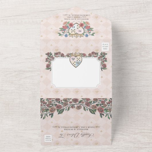 Fairytale  Alice in Wonderland Storybook All In One Uitnodiging (Buitenkant)