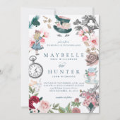 Fairytale Alice in Wonderland Whimsical Wedding Kaart (Voorkant)