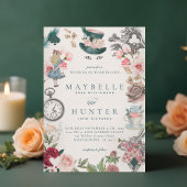 Fairytale Alice in Wonderland Whimsical Wedding Kaart