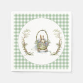 Fairytale Animal Green Gingham Baby shower Servet (Voorkant)