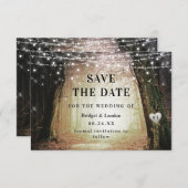 Fairytale betoverende bosgolden Save the Date (Voorkant / Achterkant)
