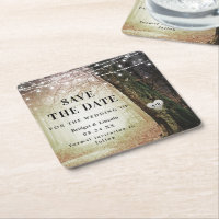 Fairytale betoverende bosgolden Save the Date