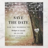Fairytale betoverende bosgolden Save the Date Wijn Etiket (Enkel label)