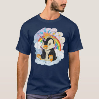 Fairytale Bird Penguincorn Rainbow Animal Penguin T-shirt