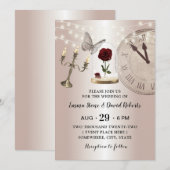 Fairytale bloem Modern Roos Gold Weddenschap Kaart (Voorkant / Achterkant)