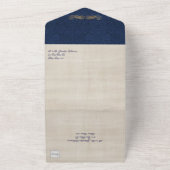 Fairytale Blue Dragon Scroll Wedding All In One Uitnodiging (Buitenkant)