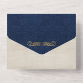 Fairytale Blue Dragon Scroll Wedding All In One Uitnodiging (Achterkant)