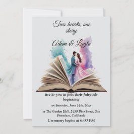 Fairytale Book One Story Water wedding Invitation Kaart