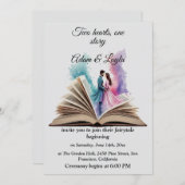 Fairytale Book One Story Water wedding Invitation Kaart (Voorkant / Achterkant)
