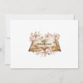 Fairytale Book Pink Rose Floral Baby Shower Kaart (Achterkant)