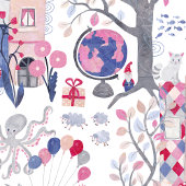 Fairytale Books and Magical Creatures White Cadeaupapier