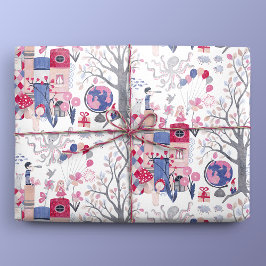 Fairytale Books and Magical Creatures White Cadeaupapier