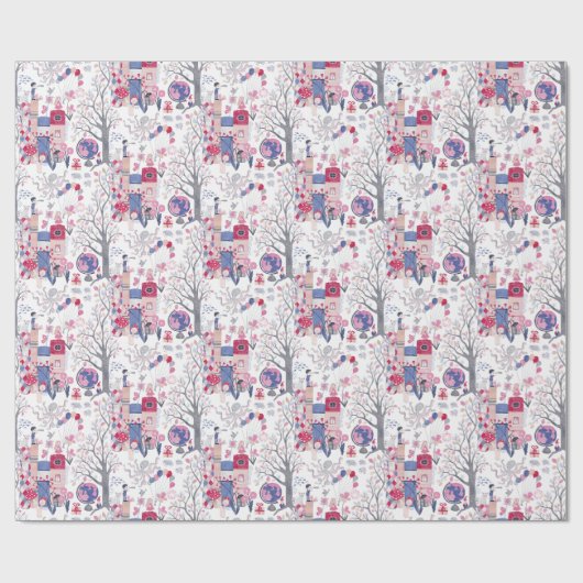 Fairytale Books and Magical Creatures White Cadeaupapier (Vlak)