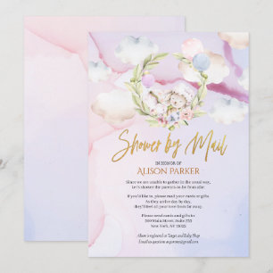 Fairytale boskonijnenroze Baby shower per post Kaart