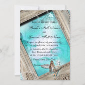 Fairytale bruiloft aquablauw kaart (Achterkant)