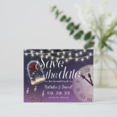 Fairytale bruiloft Elegant Paars Save the Date Aankondigingskaart (Staand voorkant)