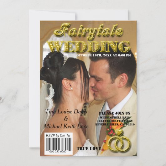 Fairytale bruiloft Gold Glitter Magazine Hoesje Kaart (Voorkant)
