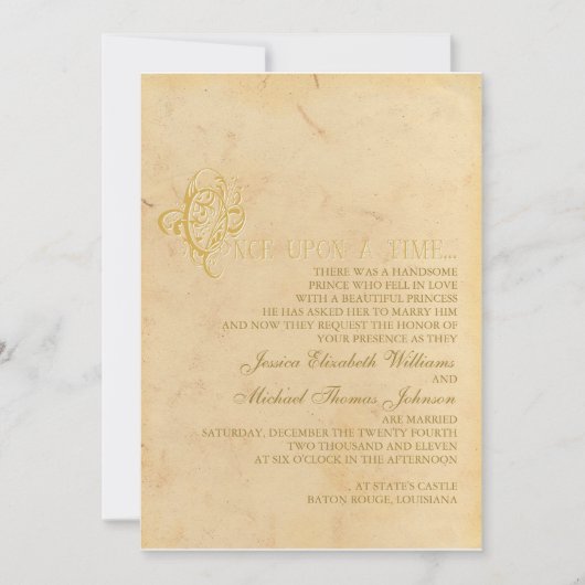 Fairytale bruiloft kaart (Voorkant)