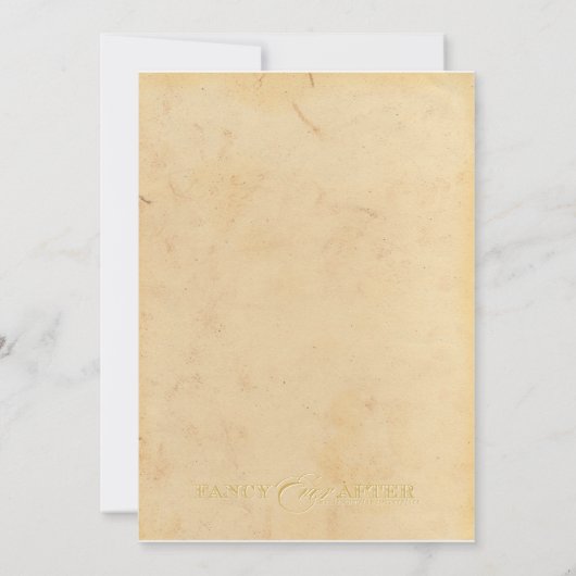 Fairytale bruiloft kaart (Achterkant)