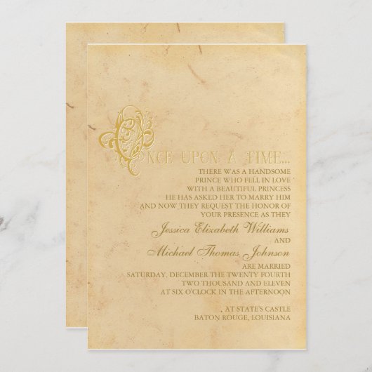 Fairytale bruiloft kaart (Voorkant / Achterkant)