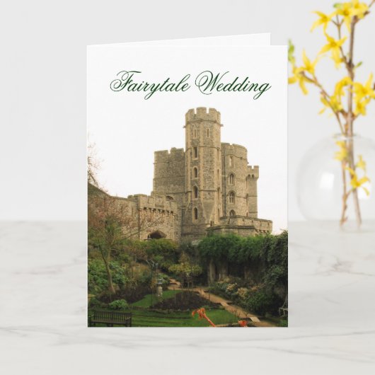 Fairytale bruiloft kaart (Gele Bloem)