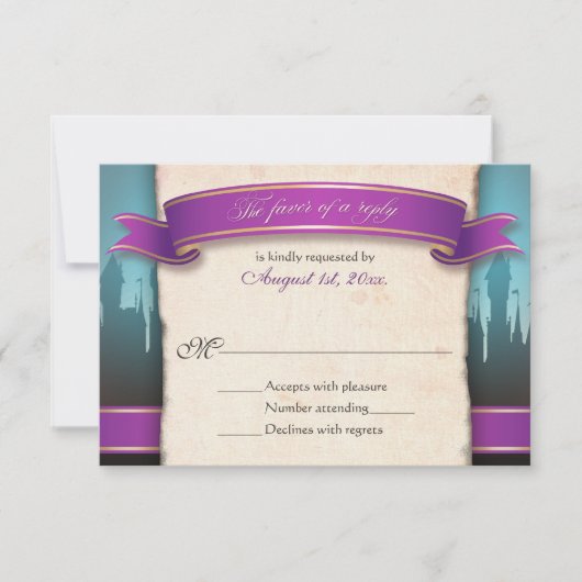 Fairytale bruiloft RSVP Reply Cards Kaartje (Voorkant)