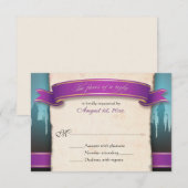 Fairytale bruiloft RSVP Reply Cards Kaartje (Voorkant / Achterkant)