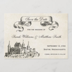Fairytale bruiloft Sparen de Datum Save The Date