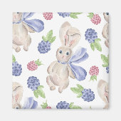 Fairytale Bunny Rabbit met Florals Pattern Magneet (Voorkant)
