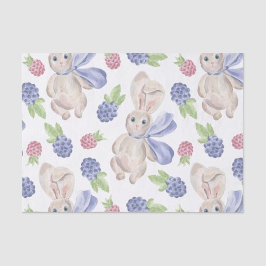 Fairytale Bunny Rabbit met Florals Pattern Tissuepapier (Voorkant)