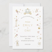 Fairytale Carriage Princess Party Girls Invitation Kaart (Voorkant)