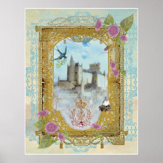 Fairytale Castle in The Mists, Paulette Kinney ... Poster (Voorkant)