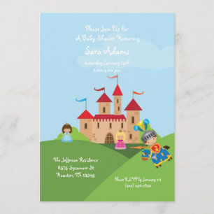 Fairytale Castle Knight 5x7 Baby shower Uitnodigin Kaart